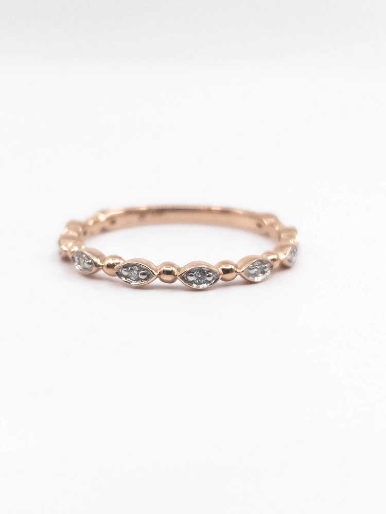 10K Rose Gold 0.06cttw Diamond Ring, size 7