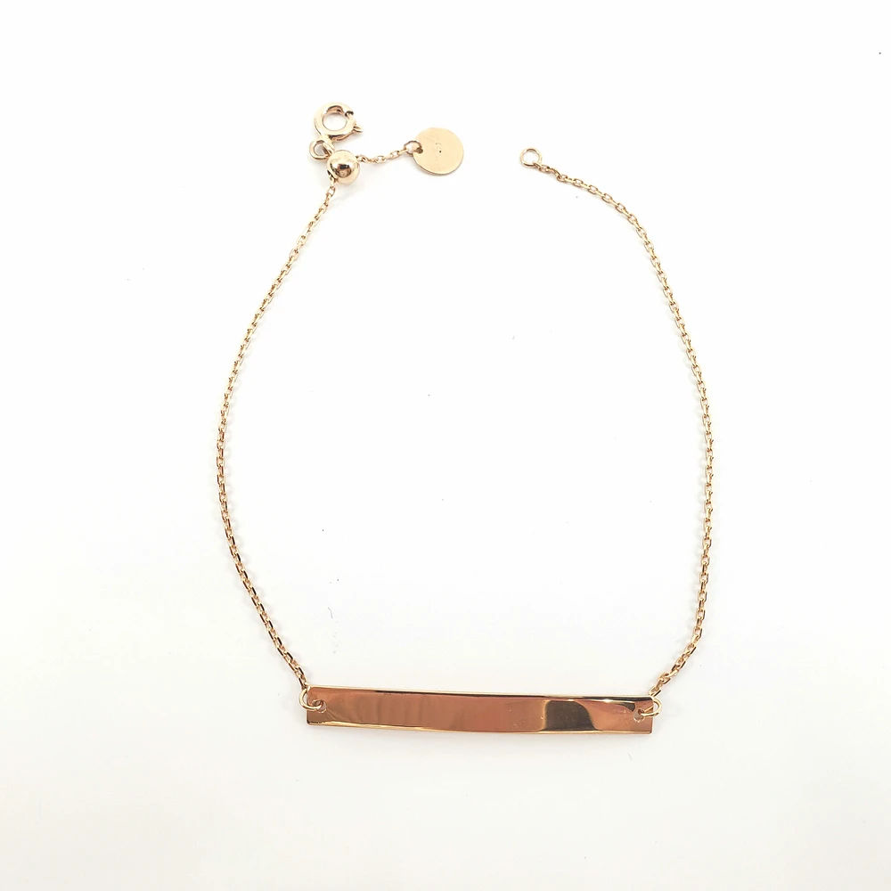 10K Rose Gold Engraveable ID Bracelet - 7 Inches