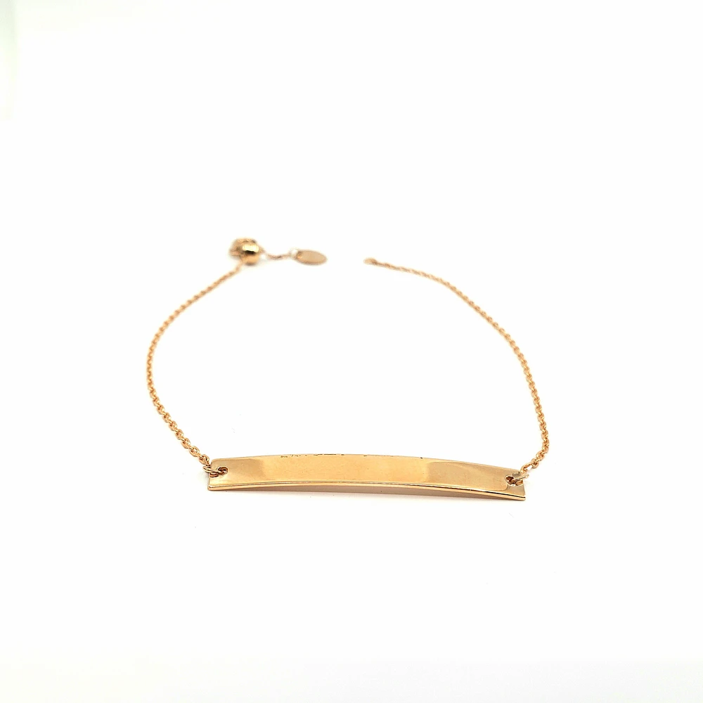 10K Rose Gold Engraveable ID Bracelet - 7 Inches