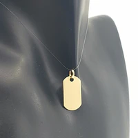 10K Yellow Gold Round Edged Rectangular Charm - 19mm x 10mm