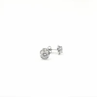 925 Sterling Silver 5mm Cubic Zirconia Knot Stud - 8mm x 8mm