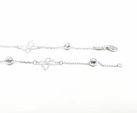 10K White Gold Butterfly Anklet Design with Lobster Clasp - 10 Inches