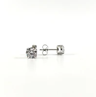 925 Sterling Silver 9mm Round Cubic Zirconia Stud Earrings