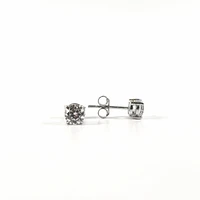 925 Sterling Silver 8mm Cubic Zirconia with 4 Claw Setting Stud Earrings