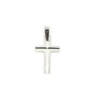 10K White Gold Cross Charm - 13mm x 9mm