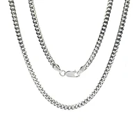925 Sterling Silver 4.1mm Rhodium Plated Miami Cuban Chain - 24 Inches