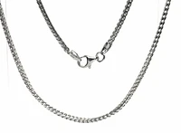 925 Sterling Silver 2.4mm Rhodium Plated Franco Chain - 22 Inches