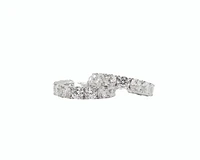925 Sterling Silver 3.5mm Cubic Zirconia Half Hoop Studs - 18mm