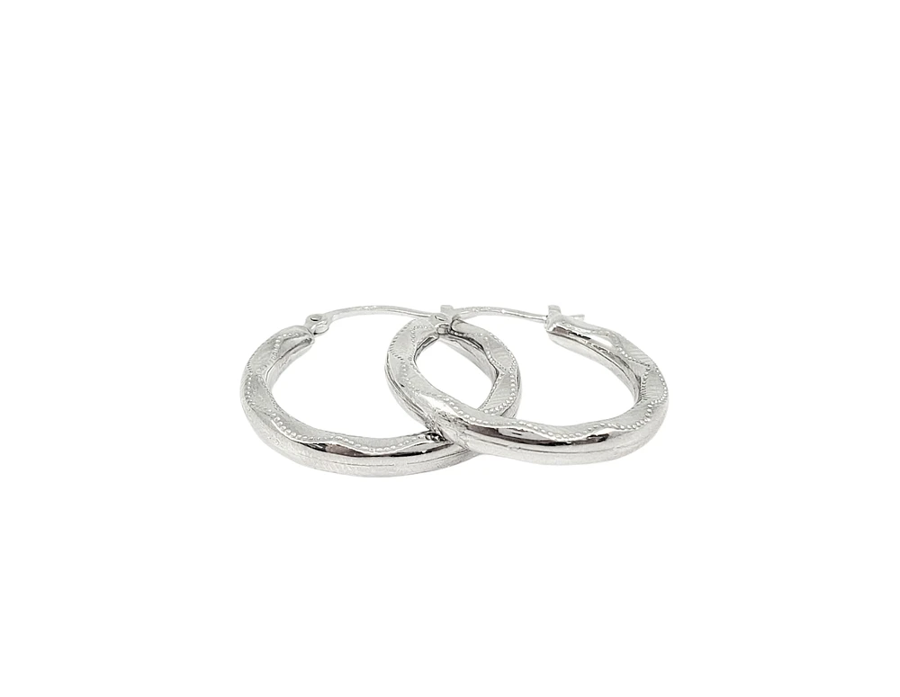 Sterling Silver Hoop Earrings 22mm