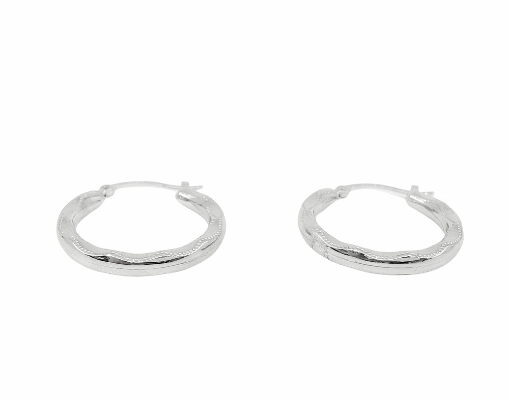 Sterling Silver Hoop Earrings 22mm