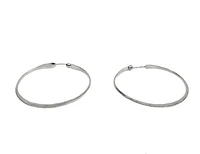 Sterling Silver Hammered Textured Hoop Earrings 39mm