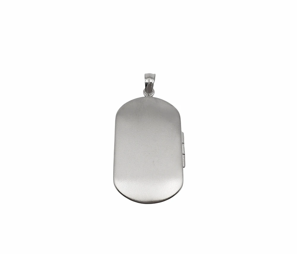 925 Sterling Silver Family Tree Engraved Rectangular Locket - 30mm x 18mm