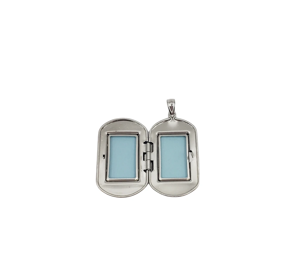 925 Sterling Silver Family Tree Engraved Rectangular Locket - 30mm x 18mm