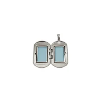 925 Sterling Silver Family Tree Engraved Rectangular Locket - 30mm x 18mm