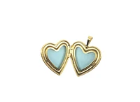 Gold Plated on 925 Sterling Silver Heart Shaped Locket with Etched Hearts Design - 21mm x 20mm
