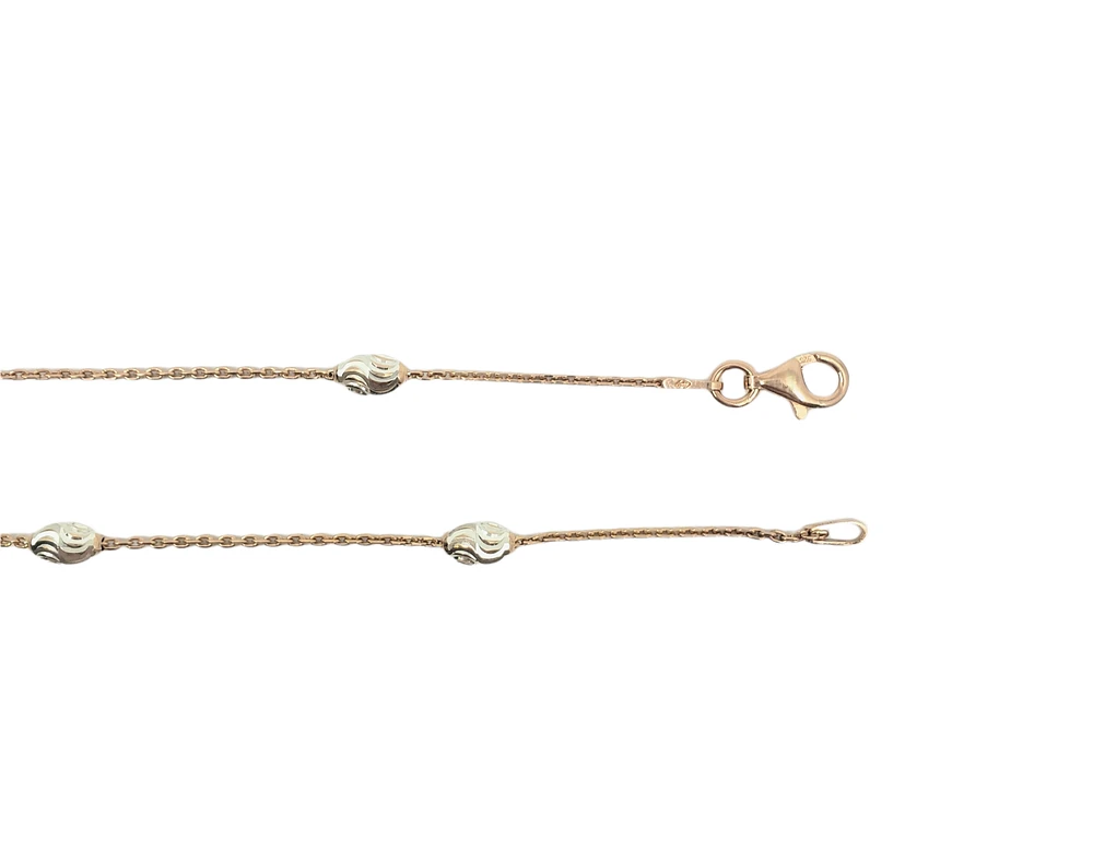 925 Rose Gold Plated Silver Bracelet - 7 Inches
