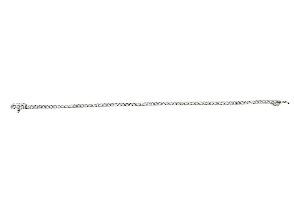 925 Sterling Silver Cubic Zirconia Bracelet - 7 Inches