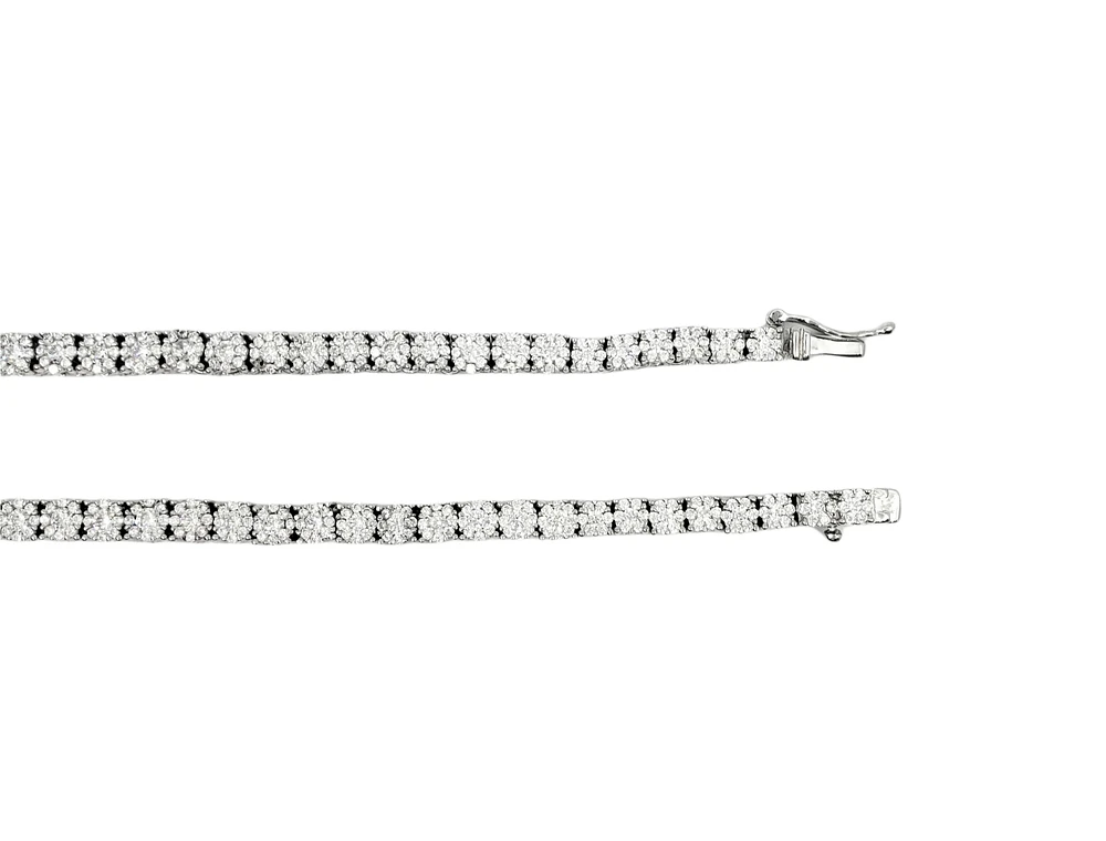 Sterling Silver Cubic Zirconia Tennis Necklace 16