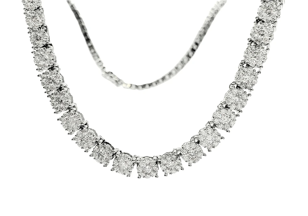 Sterling Silver Cubic Zirconia Tennis Necklace 16