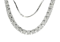 Sterling Silver Cubic Zirconia Tennis Necklace 16