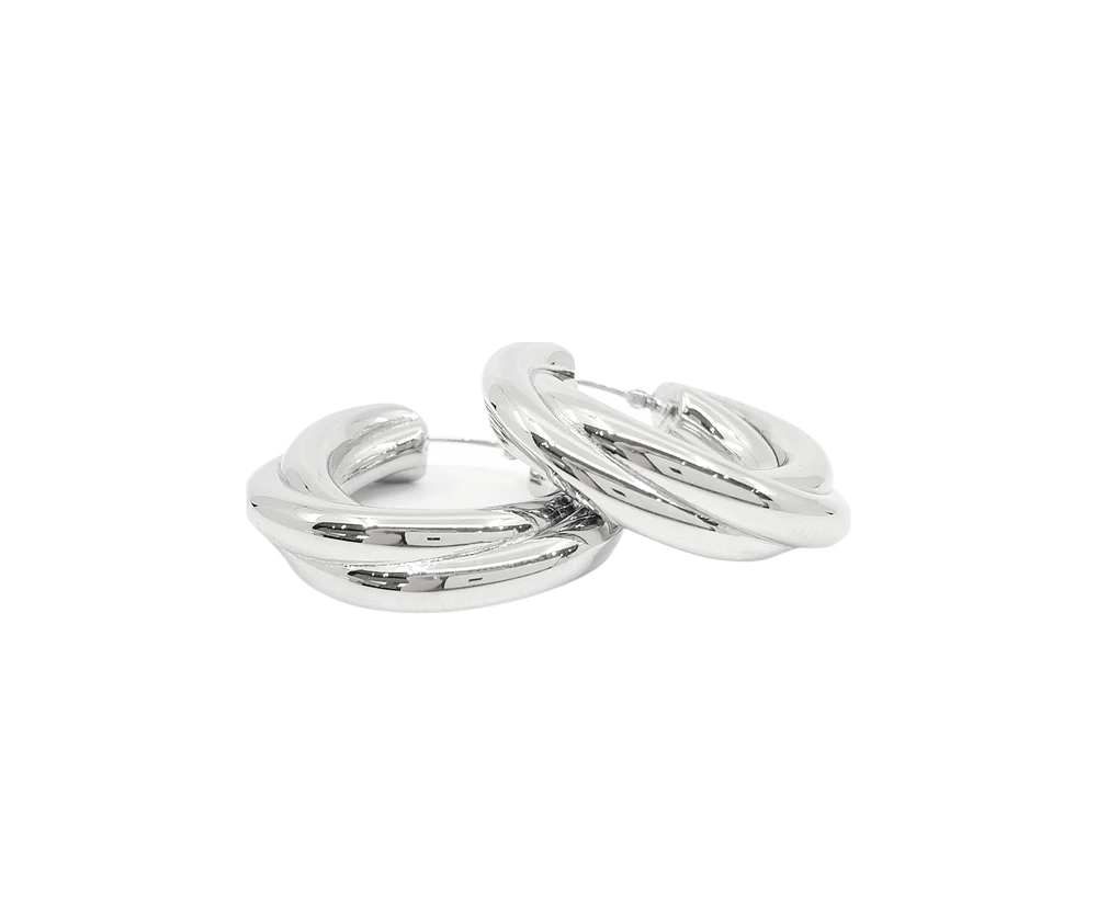 Sterling Silver Hoop Earrings 28mm