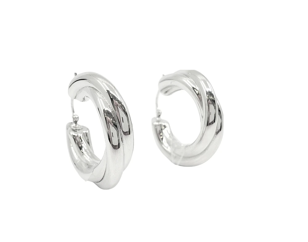 Sterling Silver Hoop Earrings 28mm