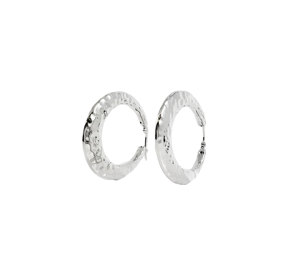 Sterling Silver Hoop Earrings 34mm