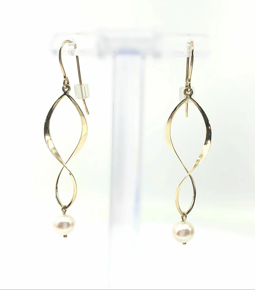 14K Yellow Fresh Water Pearl 5-6mm Earrings