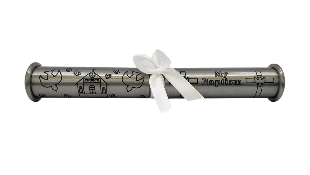 Pewter Baptism Certificate Holder
