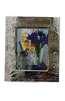 Silver-plated Choo-Choo Birth Record 3.5x5 Photo Engravable Frame