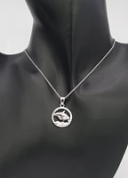 925 Sterling Silver 0.015cttw Canadian Diamond Mother and Baby Orca Whale Pendant