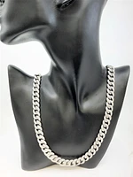 Sterling Silver with CZ Chain 24", 11.7mm
