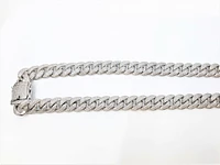 Sterling Silver with CZ Chain 24", 11.7mm