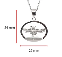 925 Sterling Silver 0.015cttw Canadian Diamond Thunderbird Pendant