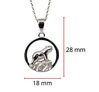925 Sterling Silver 0.015cttw Canadian Diamond Nakoda Bear Pendant