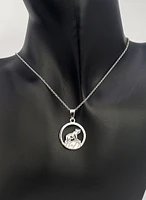 925 Sterling Silver 0.015cttw Canadian Diamond Nakoda Bear Pendant