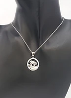 925 Sterling Silver 0.015cttw Canadian Diamond Spirit Bear Pendant