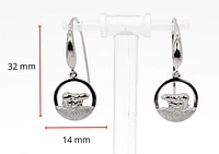 925 Sterling Silver 0.01cttw Canadian Diamond Mother Bear and Cub Dangle Earrings