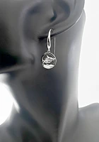 925 Sterling Silver 0.01cttw Canadian Diamond Mother Orca and Calf Dangle Earrings