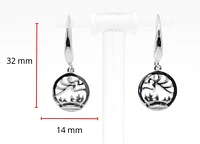 925 Sterling Silver 0.01cttw Canadian Diamond Aurora Dangle Earrings