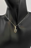 10K Yellow Gold 0.075cttw Diamond Pendant, 18"
