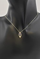 10K Yellow Gold Amethyst and Diamond Pendant