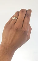 10K White and Yellow Gold 0.36cttw Round Brilliant Cut Diamond Engagement Ring, 6.5 - /