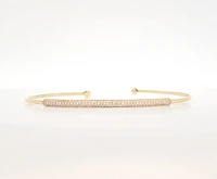 14K Yellow Gold 0.29cttw Diamond Cuff Bangle
