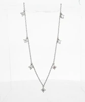 14K White Gold 1.61cttw Lab Grown Diamond Necklace with Rolo Chain (Lobster Clasp) - Adjustable 16 - 18 Inches