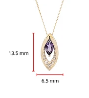 10K Yellow Gold Amethyst and Diamond Pendant