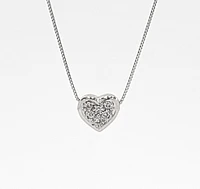 10K White Gold 0.05cttw Diamond Pendant