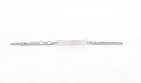 Engraveable 925 Sterling Silver Bar Baby Bracelet with Pink Cubic Zirconia adjustable rolo link 6.5"