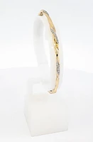 10K Yellow Gold 0.17cttw Diamond Bangle, 7"