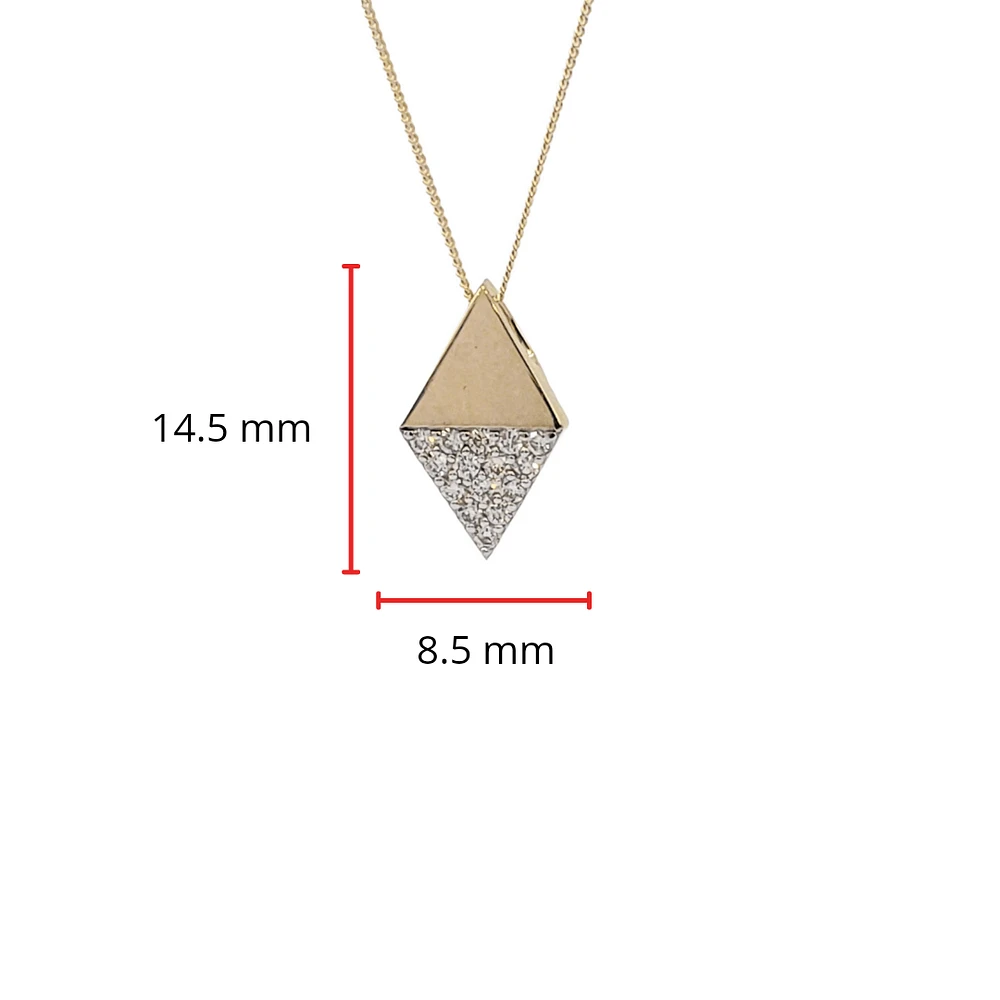 10K Yellow Gold 0.15cttw Diamond Pendant, 18"